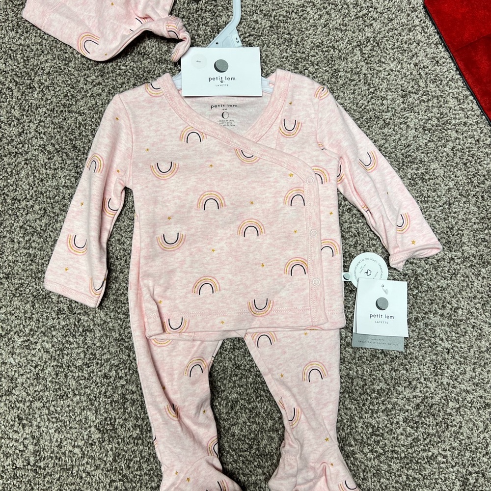 Petit Lem Pink Rainbow Kids One Piece